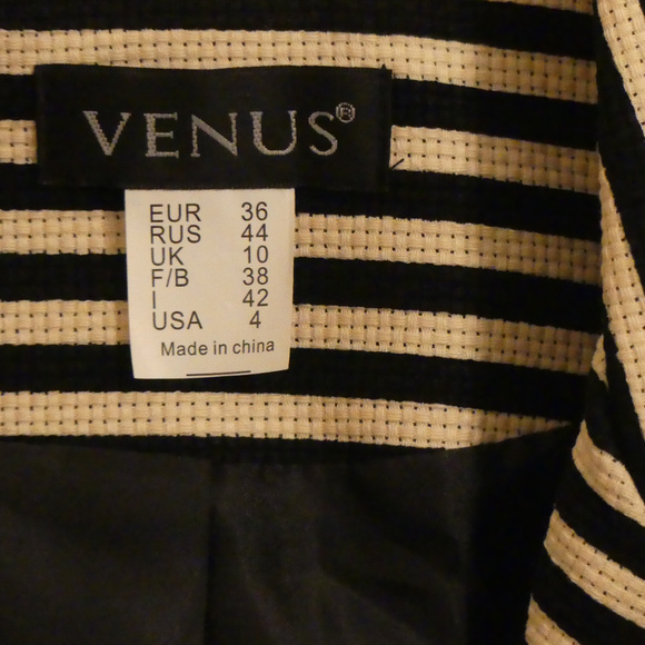Womens VENUS Navy Striped Blazer, Size 4 - Picture 4 of 4